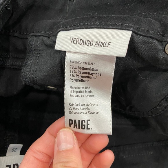 Paige Verdugo Ankle Soft Skinny Jeans Pants Women's 29 - Picture 8 of 9
